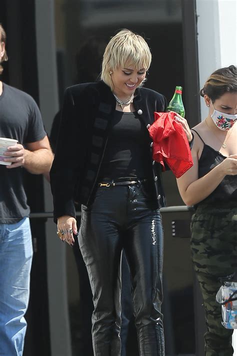 miley cyrus leather pants.